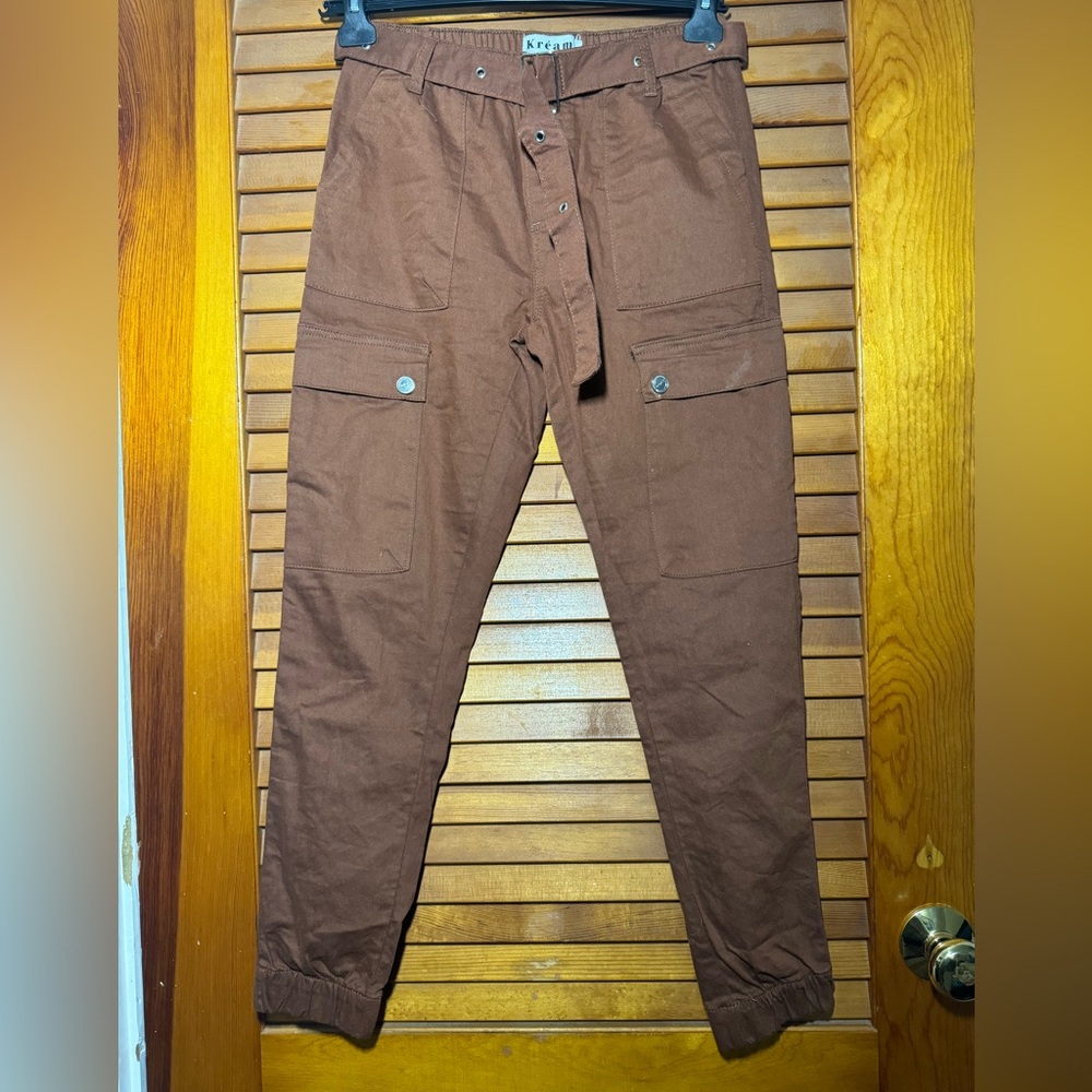 Light Brown Cargo Pants, women size M.